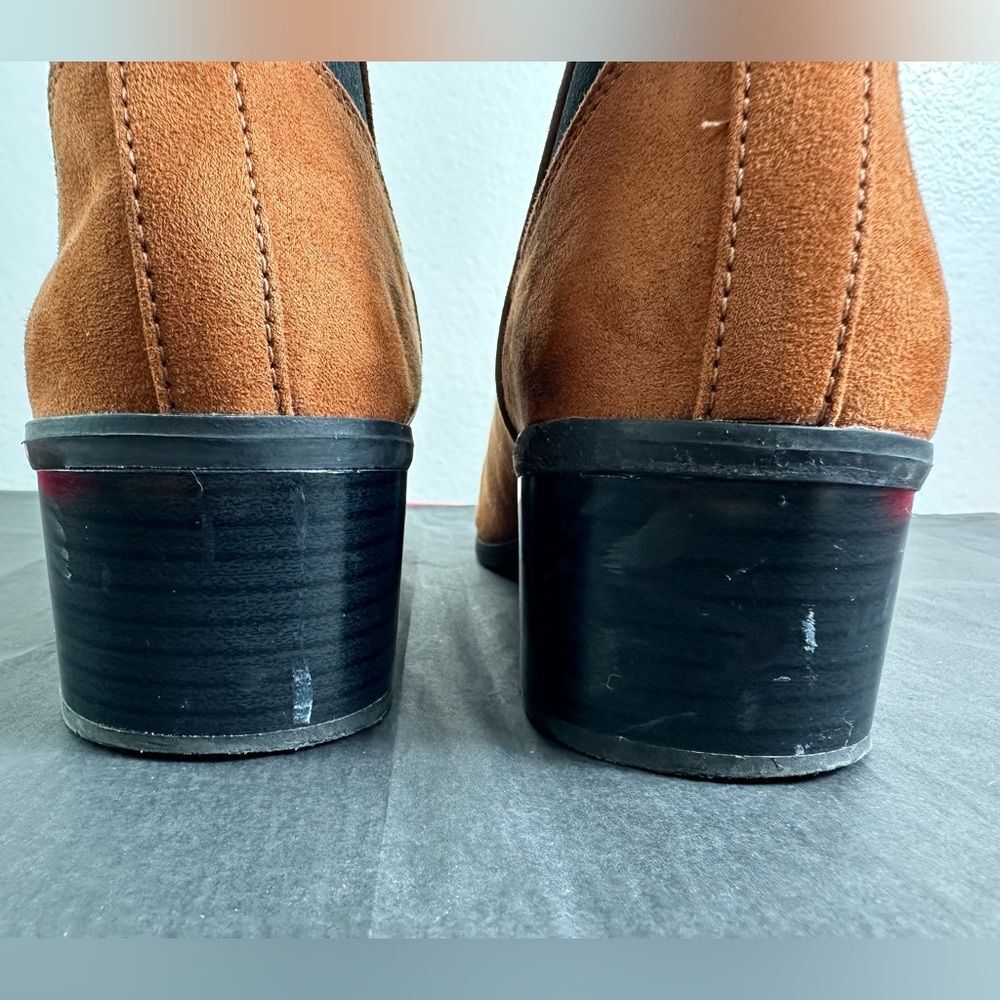 A New Day Gwen Women’s Cognac Brown Faux Suede Ankle Boots Comfort Heel, Sz 7 - Picture 9 of 13